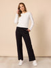 Pippa Straight Leg Ponte Pant  - Black hammock & vine