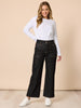 Hudson High Rise Wide Leg Jean - Black