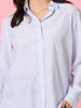 Tiffany Diamante Stripe Print Shirt - Blue/ White