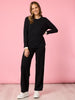 Sofia Contrast Knit - Black/Ivory hammock & vine