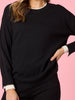 Sofia Contrast Knit - Black/Ivory hammock & vine