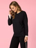 Sofia Contrast Knit - Black/Ivory hammock & vine