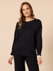 Sofia Contrast Knit - Black/Ivory hammock & vine