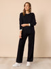 Sofia Contrast Knit - Black/Ivory hammock & vine