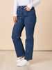 Hollywood Embroidered Star Straight Leg Jean - Denim