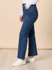 Hollywood Embroidered Star Straight Leg Jean - Denim