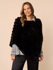 Roma Faux Fur Poncho - Black hammock & vine