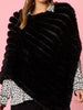 Roma Faux Fur Poncho - Black hammock & vine