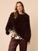 Roma Faux Fur Poncho - Espresso