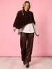 Roma Faux Fur Poncho - Espresso