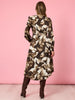 Venice Print Button Though Dress - Espresso Multi