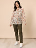 Arizona Floral Print Sheer Shirt - Natural Multi