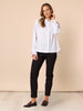 Mila Print Slim Leg Pant - Black hammock & vine
