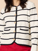 Hampton Stripe Print Cardigan - Ivory/ Navy