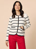 Hampton Stripe Print Cardigan - Ivory/ Navy