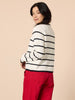 Hampton Stripe Print Cardigan - Ivory/ Navy