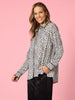 Ava Geometric Print Shirt - Black/Ivory hammock & vine