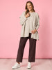 Elena Short Sleeve Zip Knit - Natural