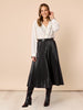 Florence Faux Leather Pleat Skirt - Black hammock & vine