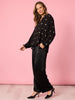 Allegra Sequin Spot Top - Black