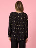Allegra Sequin Spot Top - Black