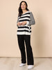 Brighton Stripe Top - Black Ivory