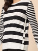 Brighton Stripe Top - Black Ivory