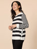 Brighton Stripe Top - Black Ivory