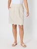 Shelley Scallop Hem Linen Skirt - Natural