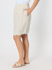 Shelley Scallop Hem Linen Skirt - Natural