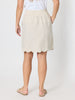 Shelley Scallop Hem Linen Skirt - Natural