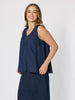 Tilly Linen Camisole - Navy