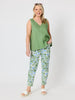 Bayside Floral Print Slim Leg Pant - Fern Multi