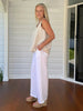 Luella Wide Leg Linen Pant - White