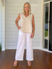 Luella Wide Leg Linen Pant - White