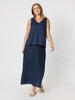 Amy Linen Maxi Skirt - Navy