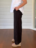 Luella Wide Leg Linen Pant - Black