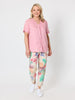 Desert Rose Floral Print Slim Leg Pant - Pink/Multi