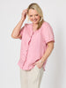 Audrey Linen Short Sleeve Top - Musk