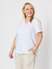 Audrey Linen Short Sleeve Top - White