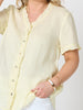 Audrey Linen Short Sleeve Ruffle Shirt - Lemon