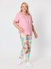 Desert Rose Floral Print Slim Leg Pant - Pink/Multi
