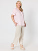 Lara Linen Wide Leg Pant - Natural