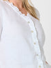 Audrey Linen Short Sleeve Top - White