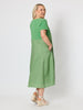Le Marais Linen Midi Dress - Fern