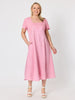 Le Marais Linen Midi Dress - Musk