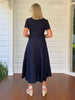 Le Marais Linen Midi Dress - Navy