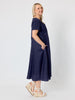 Le Marais Linen Midi Dress - Navy