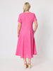 Le Marais Linen Midi Dress - Raspberry