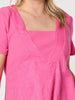 Le Marais Linen Midi Dress - Raspberry